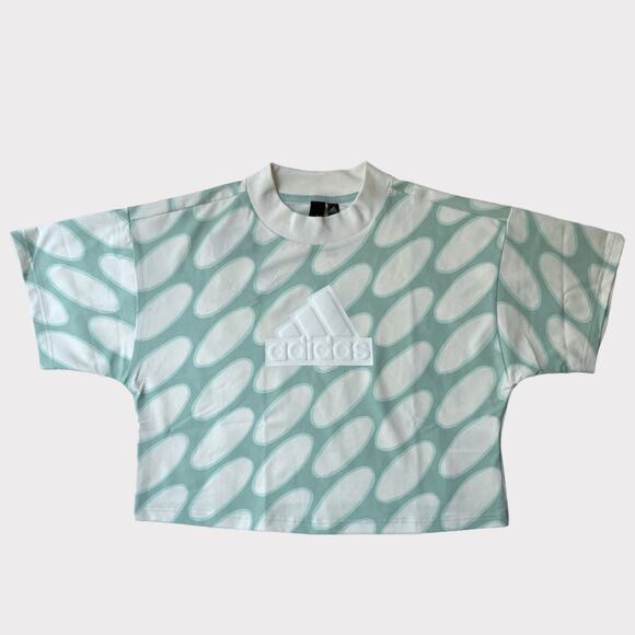 Adidas X Marimekko Future Icons 3- stripes Tee, Size S, Cloud White/ Green - Picture 11 of 13
